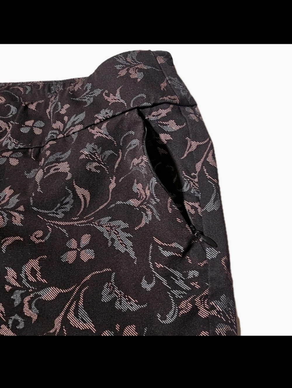 Soft Surroundings Black Floral Paisley Ankle Stretchy Comfy XL Pants Women - Picture 5 of 9